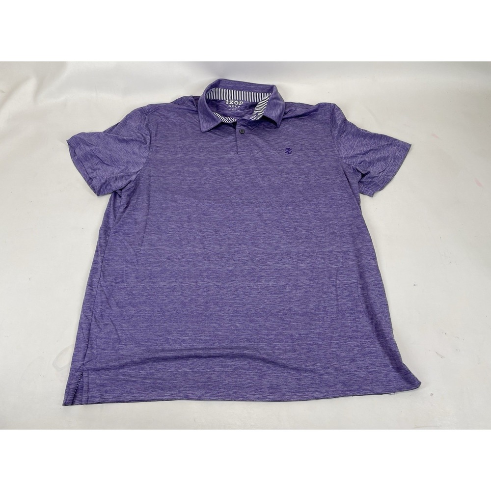 Izod Golf Stretch Heathered Polo‎ Mens Size L Purple